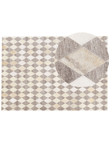 Beliani Patchwork SESLICE in Beige/Braun - (W) 160 x (H) 1 x (L) 230 cm