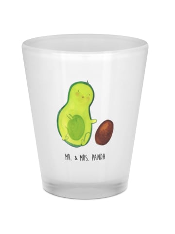 Mr. & Mrs. Panda Schnapsglas Avocado Kern rollt ohne Spruch in Transparent