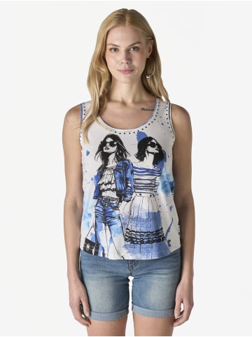KOROSHI Damen-bedruckte Top-Mädchen in blau