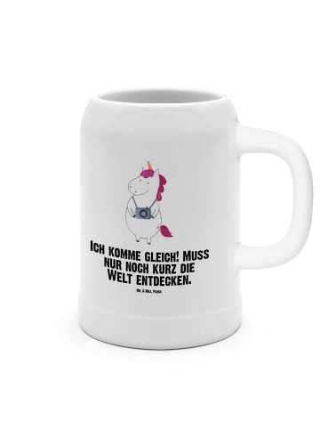 Mr. & Mrs. Panda Bierkrug Einhorn Fotograf mit Spruch in Weiß