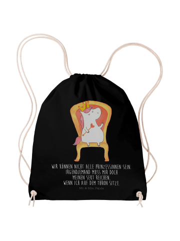 Mr. & Mrs. Panda gym rucksack Einhorn Prinzessin mit Spruch in Schwarz