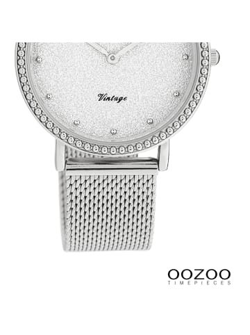 Oozoo Analog-Armbanduhr Oozoo Vintage Series silber mittel (ca. 34mm)