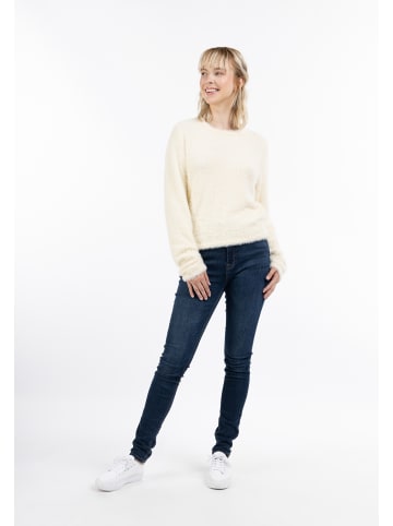 myMo Damen Strickpullover in Wollweiss