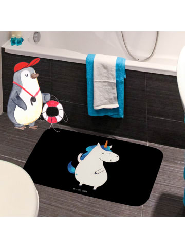 Mr. & Mrs. Panda Badevorleger Einhorn Mann ohne Spruch in Schwarz