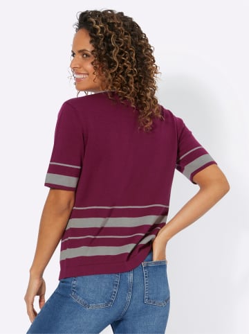 WITT WEIDEN Kurzarm-Pullover in malve-steingrau-gemustert