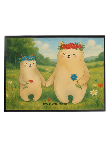 Mr. & Mrs. Panda Tischschutzmatte Bären mit Blumenkranz Design o... in Weiß