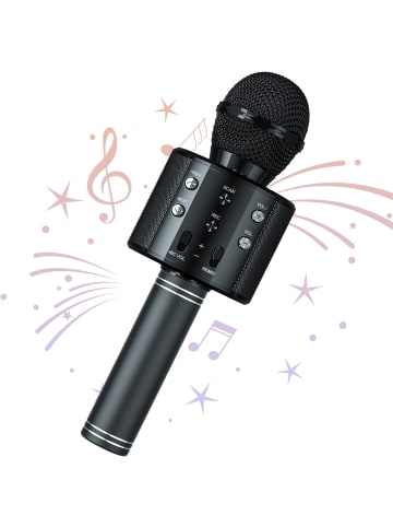 Wisam WS-858 Wireless Hifi Speaker Bluetooth Karaoke Mikrofon Schwarz