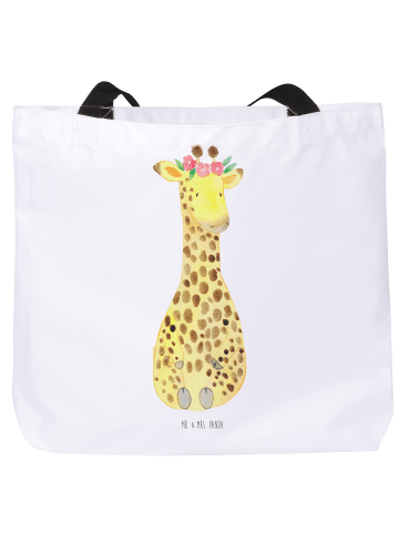 Mr. & Mrs. Panda Shopper Tasche Giraffe Blumenkranz ohne Spruch in Weiß
