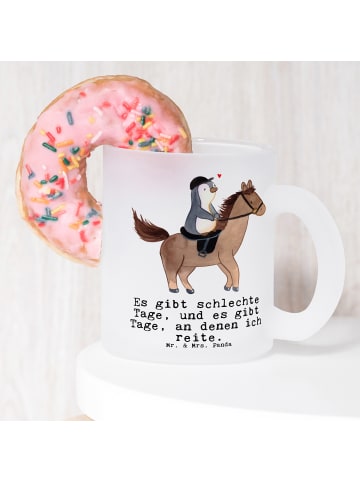 Mr. & Mrs. Panda Becher Pferd Reiten mit Spruch in Transparent