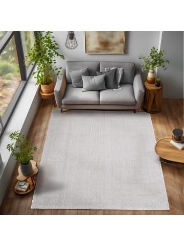 KADIMA DESIGN Teppich Kurzflor Flachgewebe Uni-Design Polypropylen Wohnzimmer in Silber