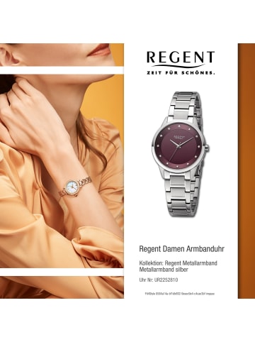 Regent Armbanduhr-Analog silber mittel (ca. 33mm) Regent Metallarmband