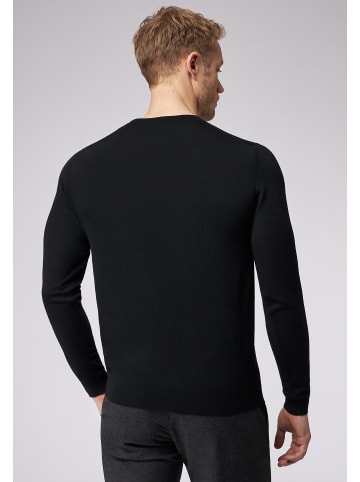 Roy Robson Strickrundhalspullover Merinowolle - Easy Care in BLACK