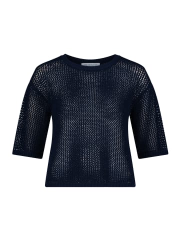 BETTY & CO Strickpullover mit Lochmuster in Dunkelblau