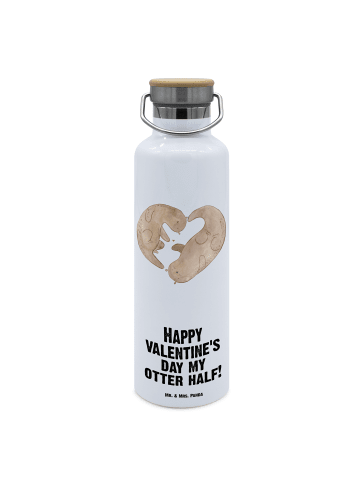 Mr. & Mrs. Panda Thermo-Trinkflasche Otter Valentine mit Spruch in Weiß