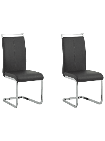 Beliani 2er-Set Esszimmerstuhl GREEDIN in Schwarz/Silber
