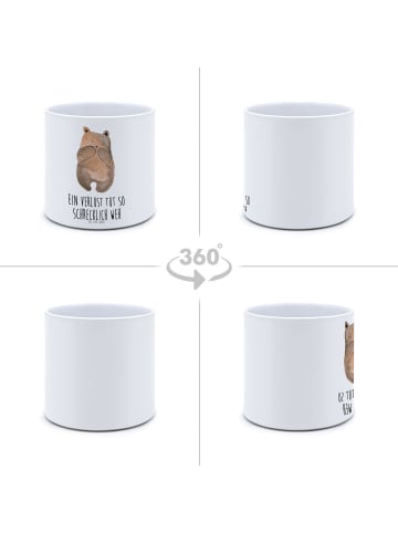 Mr. & Mrs. Panda Pflanzkübel Bär Verlust mit Spruch in Weiß