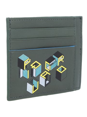 Piquadro Blue Square Revamp Kreditkartenetui RFID Leder 11,5 cm in green-yellow/graphic