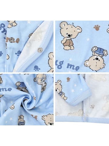 TupTam Baby Jungen Langarm Wickelshirt 5er Set in blau/grau