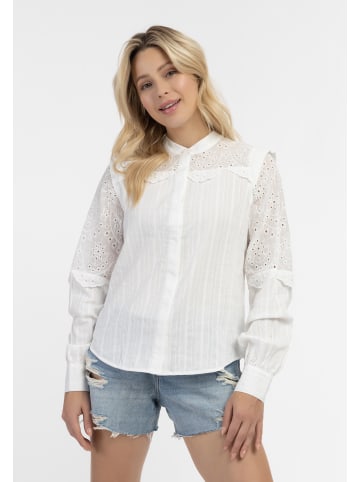 DreiMaster Damen Langarmbluse in Wollweiss