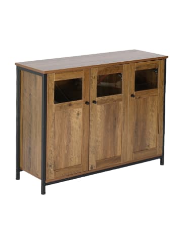 relaxdays Küchenschrank in Braun/ Schwarz - (B)100 x (H)75 x (T)35 cm