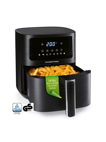 Gourmetmaxx GOURMETmaxx Heißluftfritteuse, 4,5 l - Farb-Icons, LED-Touchscreen - 8 Programm
