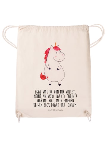 Mr. & Mrs. Panda gym tasche Einhorn Wut mit Spruch in Creme