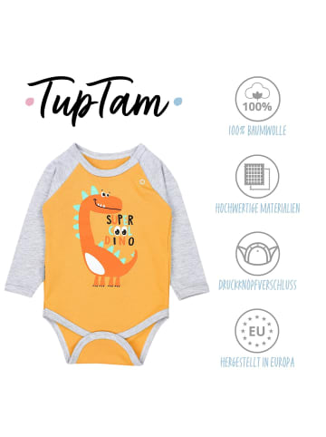 TupTam Jungen Baby Body Langarm 5er Pack in grün/gelb