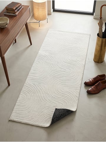 KADIMA DESIGN Kurzflorteppich Abstrakt Antirutsch pflegeleicht Wohnzimmer Flur in Creme
