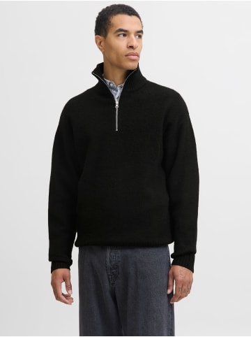 Jack & Jones Sweatshirt mit halbem Reißverschluss in Black 1