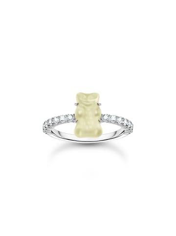 Thomas Sabo Ring Mit Goldbär Weiß Mini in silber, weiß