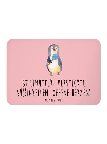 Mr. & Mrs. Panda magnet Stiefmutter Herzen mit Spruch in Rot Pastell