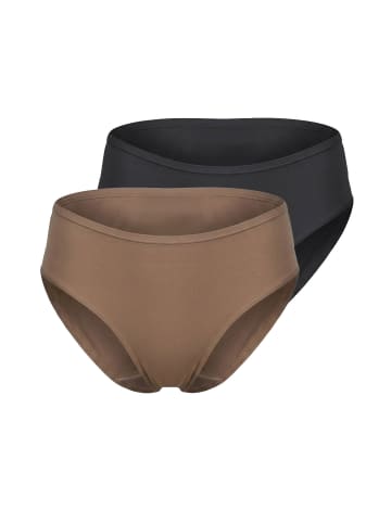 Nina von C. 2er Pack Hüftslip in noisette-schwarz
