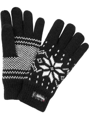 Normani Outdoor Sports Strick-Fingerhandschuhe mit Motiv Norweger in Schwarz