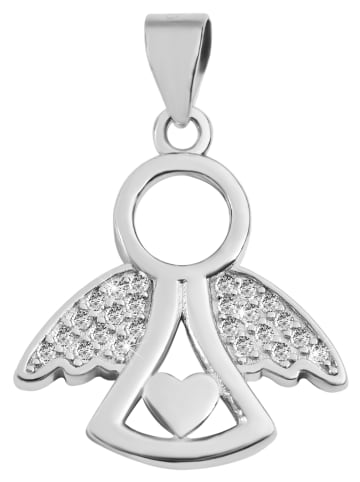 Adeliás Damen Anhänger Engel aus 925 Silber mit Zirkonia in silber