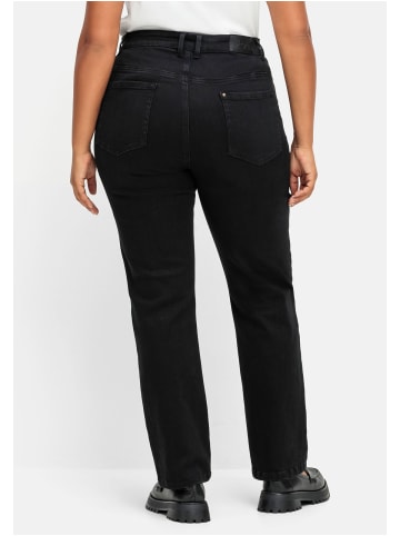 sheego Gerade Stretch-Jeans in black Denim