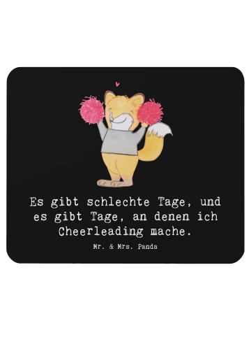 Mr. & Mrs. Panda Mauspad Fuchs Cheerleader mit Spruch in Schwarz