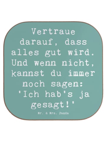 Mr. & Mrs. Panda Untersetzer für Gläser Spruch Schutz & Vertraue... in Meeresbrise