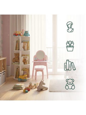 relaxdays Kinderbücherregal in Weiß - (H)97 x Ø 40 cm