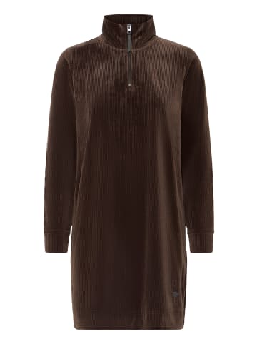 Oxmo Sweatkleid OXEBBA HALFZIP DRESS in braun