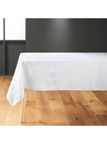 Douceur d’Intérieur Tischdecke mit goldener Verzierung, PAMPILLE in Weiß, (B) 300 x (L) 150 cm