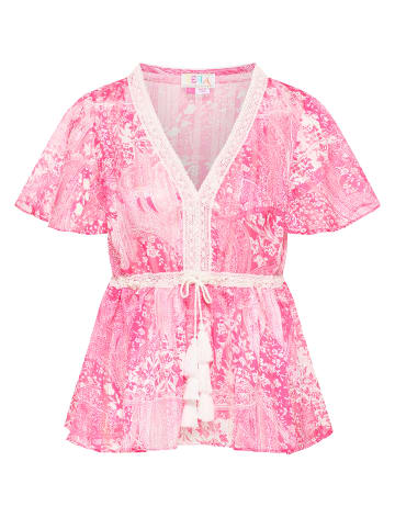 IZIA Bluse in Pink Weiss