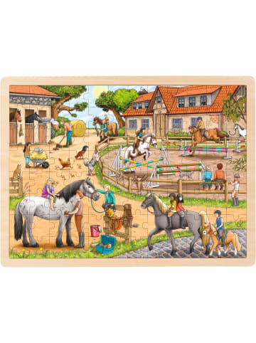 Gollnest & Kiesel Einlegepuzzle Reiterhof | 40 x 30 x 0,8 cm, Holz, 96 Teile, per Stück