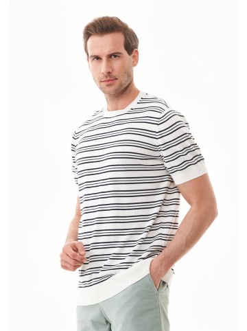 Organication T-Shirt "MOR15952" in Cremeweiß/Navy