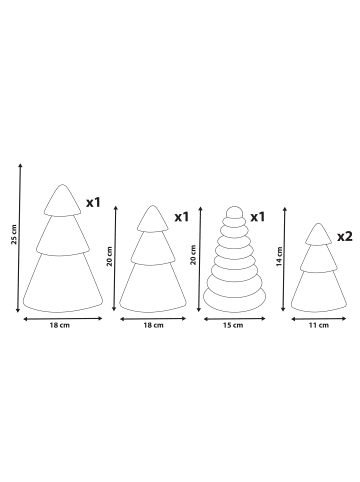 Beliani 5er-Set Dekofigur VORMA in Grün/Beige
