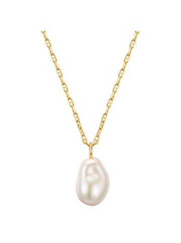 Yokoamii Halskette Metall Muschelkernperle in gelbgold