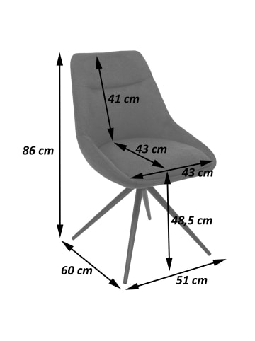 MCW 2er-Set Esszimmerstuhl M65, Anthrazit