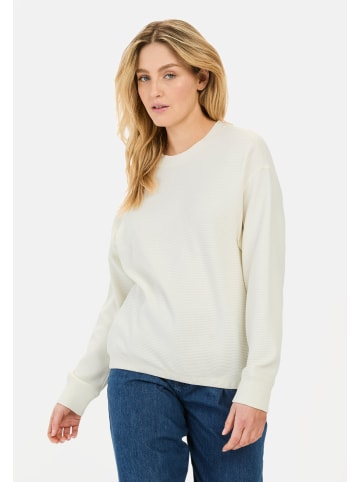 Camel Active Langarm Sweatshirt aus reiner Baumwolle in Milchweiß