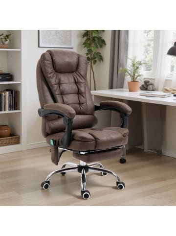 Vinsetto Bürostuhl mit Massagefunktion-65B x 70T x 111-119H cm-Braun
