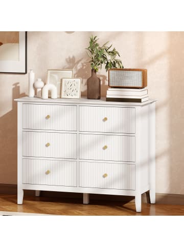 HOMCOM Kommode-100L x 40B x 78H cm-Weiß