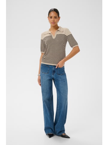 Kaffe Strickpullover KAlizza Regular fit in Feather Gray Mel/ Black Stripe